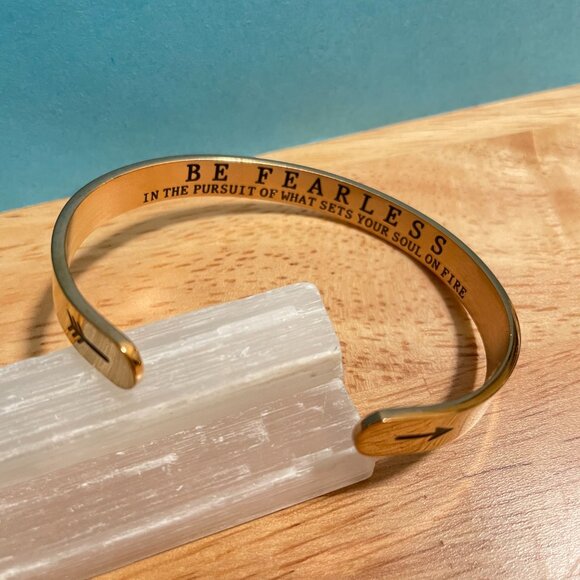 Copper-Toned Cuff Bracelet 7" Engraved Inspirational Quote | Motivational Gift - Picture 1 of 3